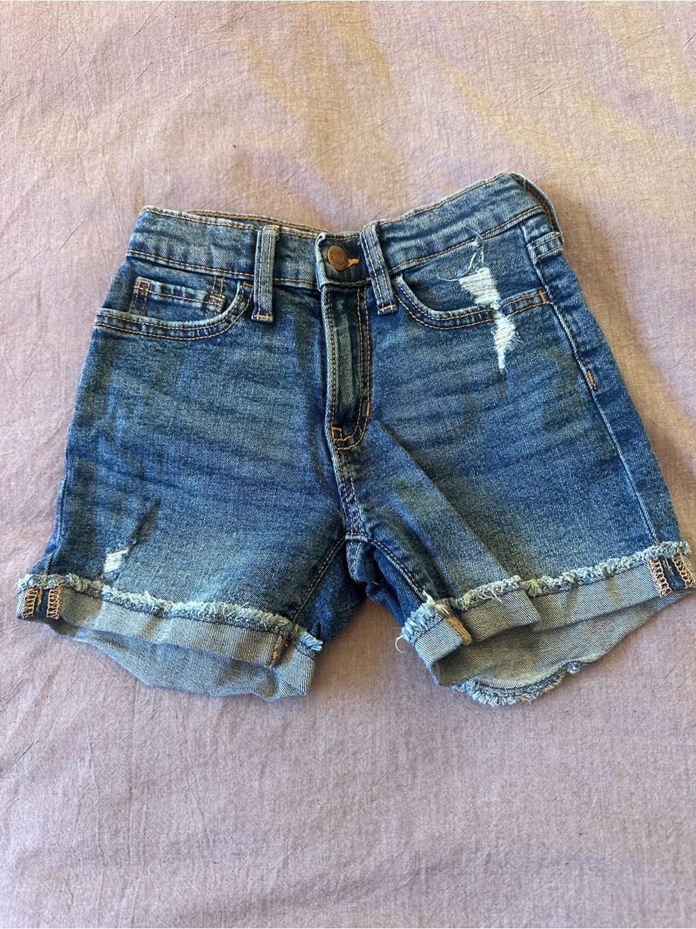 Old Navy Blue Denim Girls' Shorts with Contrast Stitching